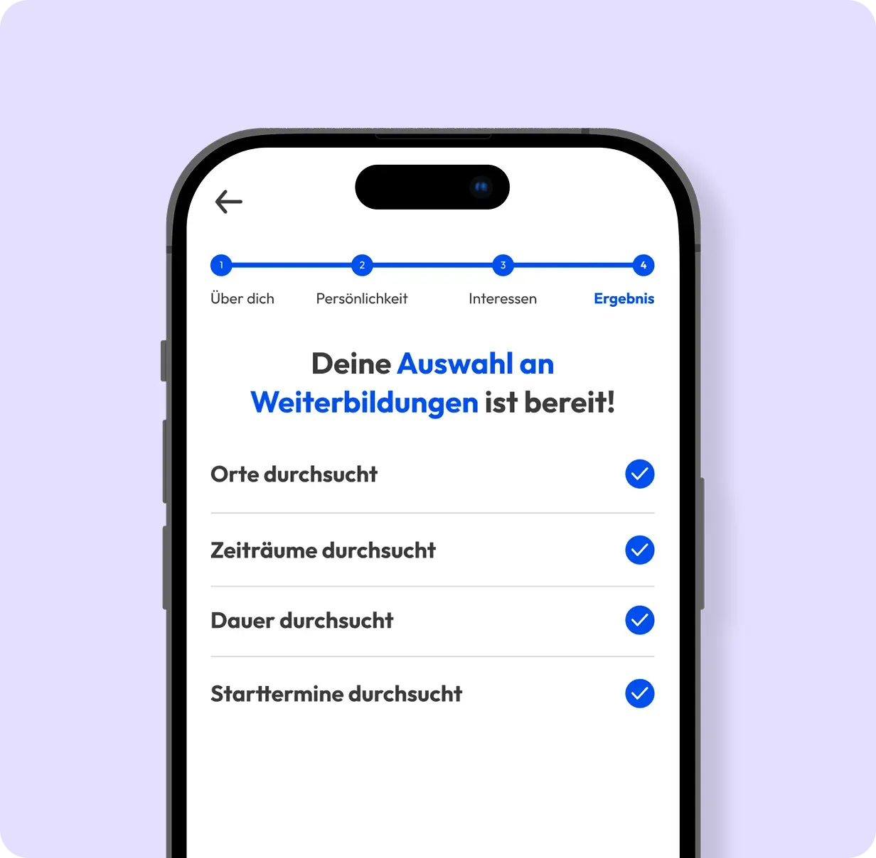 Interessen eingeben im Careertune Onboarding